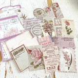 Note Book Paper Set: Vintage Floral Clips Pink