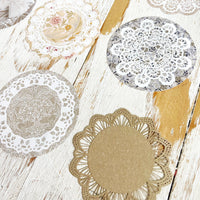 Round Paper Set: Letters Between Flowers
