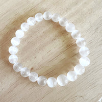 Gemstone Crystal Bracelet: Selenite 8mm