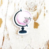 Sticky Note/Note Pad: Pink Floral Globe