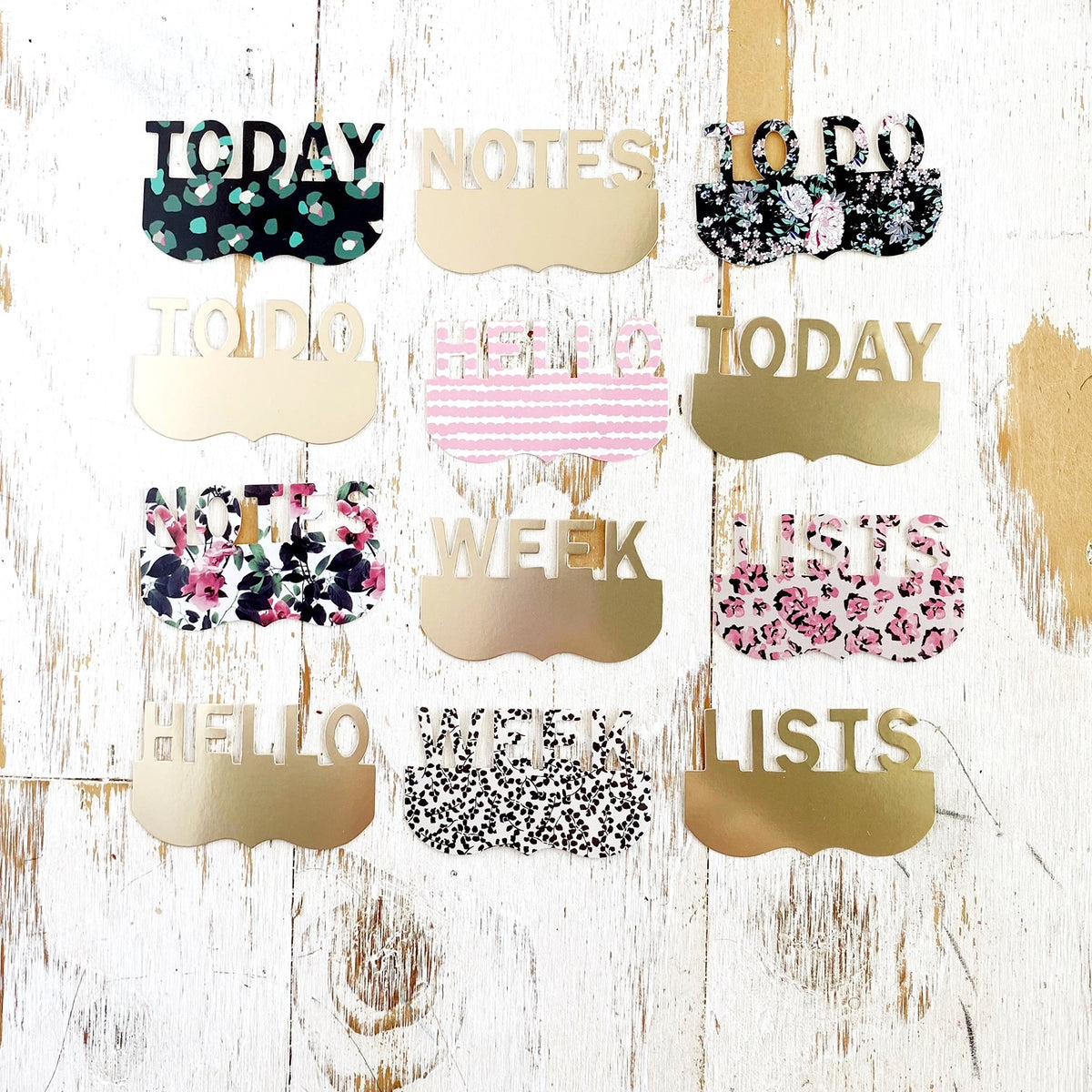 Wordjesse Topper Page Word Toppers: Gold and Mini Flowers – The Planner Society