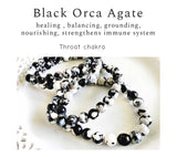 Gemstone Crystal Bracelet: Black Orca Agate 8mm