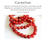 Gemstone Crystal Bracelet: Carnelian 8mm