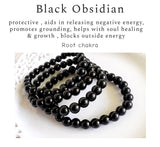 Gemstone Crystal Bracelet: Black Obsidian 8mm