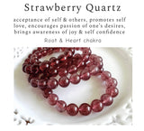 Gemstone Crystal Bracelet: Strawberry Quartz 10mm