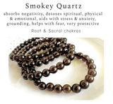 Gemstone Crystal Bracelet: Smokey Quartz 8mm