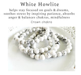 Gemstone Crystal Bracelet: White Howlite 8mm