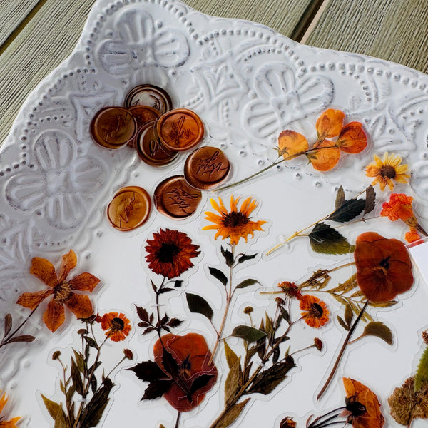 Deco sticker Diecuts: Rust Flowers & Seals – The Planner Society