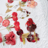 Clear Floral Sticker Collection: burgundy