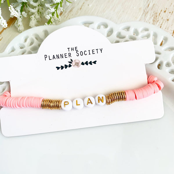 Clay Disc Bracelet: Plan (coral)