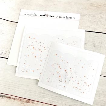 Adhesive Pockets: Clear Stars Scallop Gold