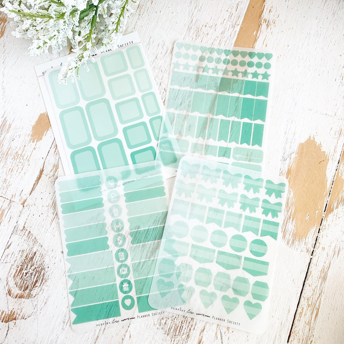Translucent Sticker Set: Spearmint – The Planner Society