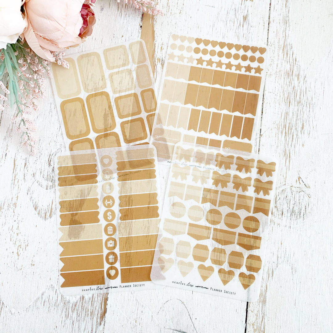 Translucent Sticker Set: Caramel Brown – The Planner Society