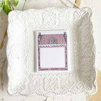 TPS Sticky Note/Note Pad: House-Small Muted Red