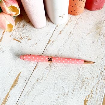 Pen: Pink and White Polka Dot