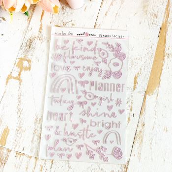 Puffy Stickers: Light Pink Foil