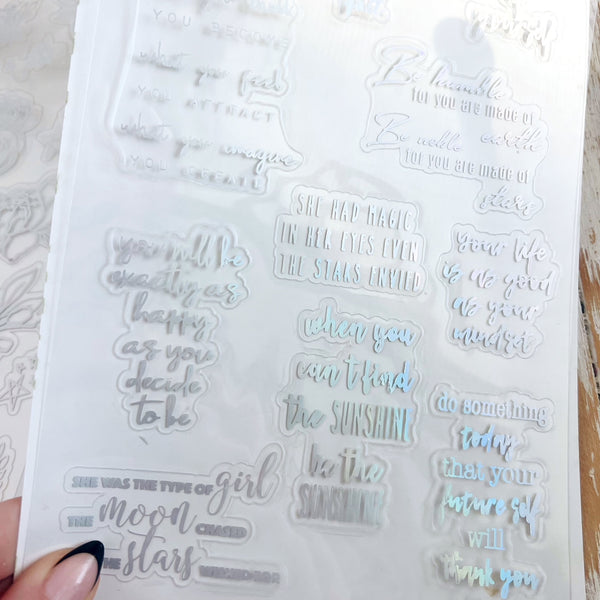 Stickers: Silver Foil Words