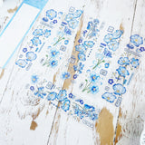 Die Cuts Stickers: Blue Floral Deco