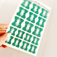 Bow Tabs Glittered: Emerald Green