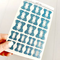 Bow Tabs Glittered: Sapphire Blue