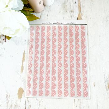 Glitter Edgers: Pink with White Dots