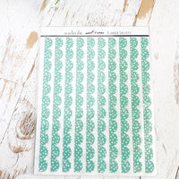 Glitter Edgers: Mint with White Polka Dot