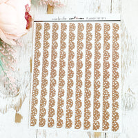 Glitter Edgers: Light Brown with White Polka Dots